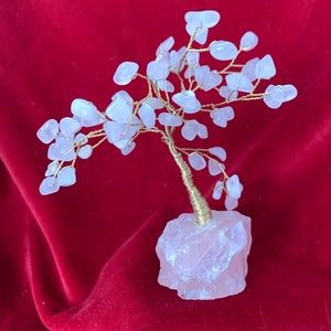 Vintage Pink Quartz Tree of Life